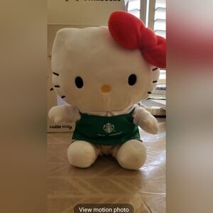 Hello Kitty Plush with Green Apron and Red Bow